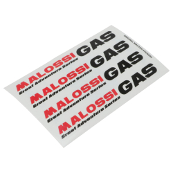 Оригінальні наклейки Malossi GAS 8х14см на прозорому фоні