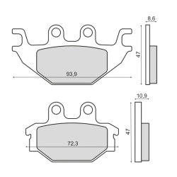 Гальмівні колодки RMS KYMCO MAXXER / MXU  / YAMAHA YZF-R125 / CAN-AM DS 250